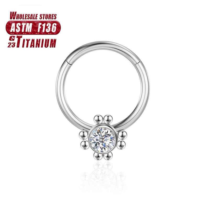 F136 Titan Septum Piercing Nasenringe Zirkon 16G Daith Ohrringe Knorpel Clicker Tragus Frauen und Männer Charmanter Körperschmuck – Detail 9