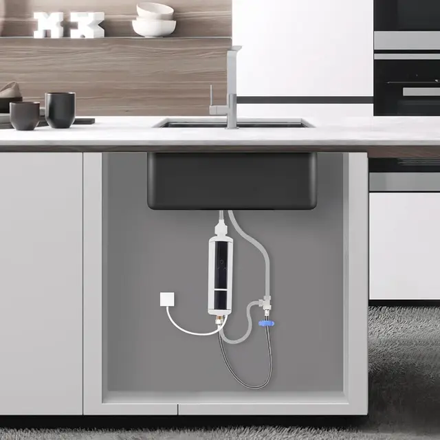 Mini chauffe-eau avec affichage de la température LED, nouveau chauffe-eau électrique, Protection contre l'ébullition sèche sans réservoir pour éviers 3500W 220V 1