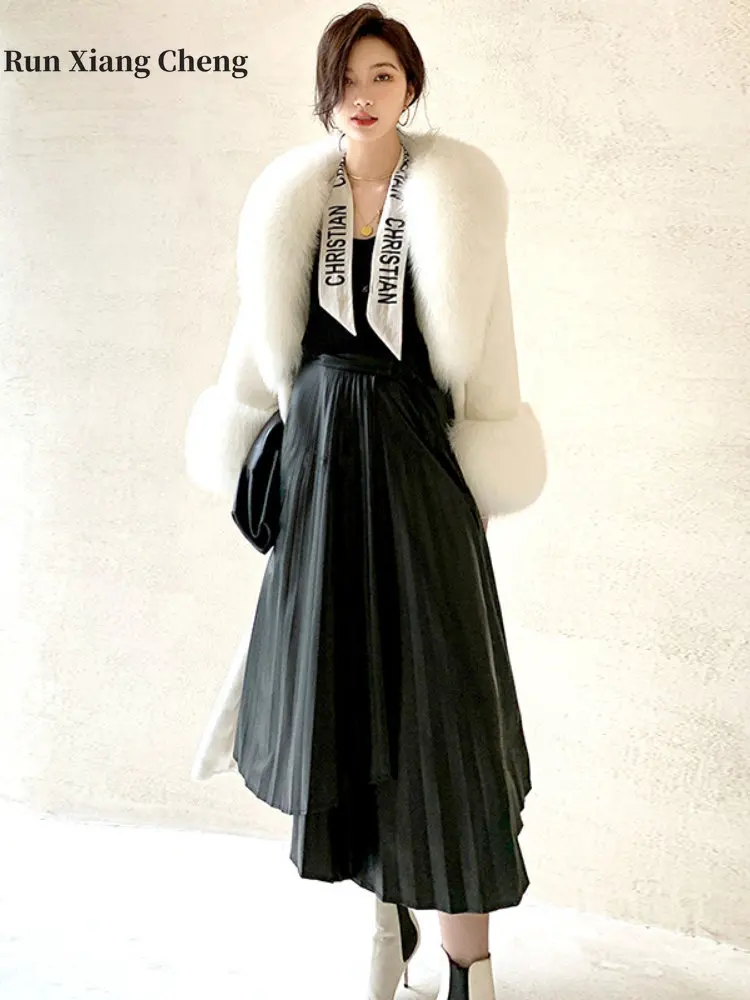 Women’s Clothing Fur Coat Winter 2023 Free Shipping Imitation Marten Luxury Simple Coat High Street Casual Style Plus Size Top