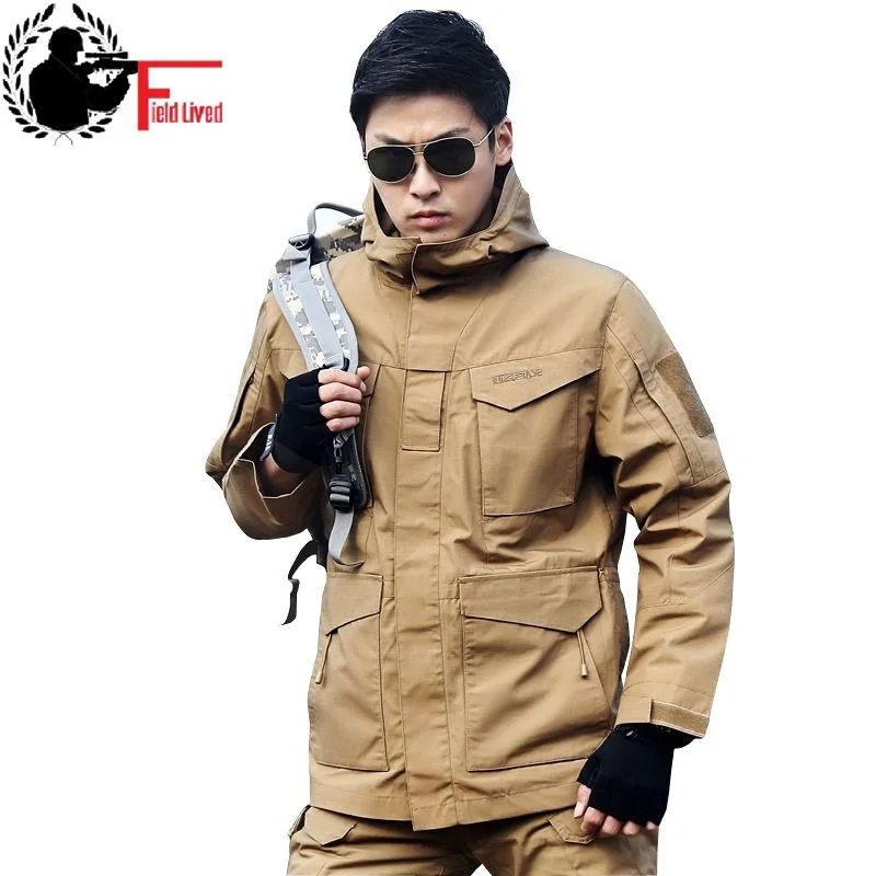 

Tactical Jacket Men Camouflage US Army M65 Military Uniform Camo Hooded Trench Coat long Style Windbreaker Male