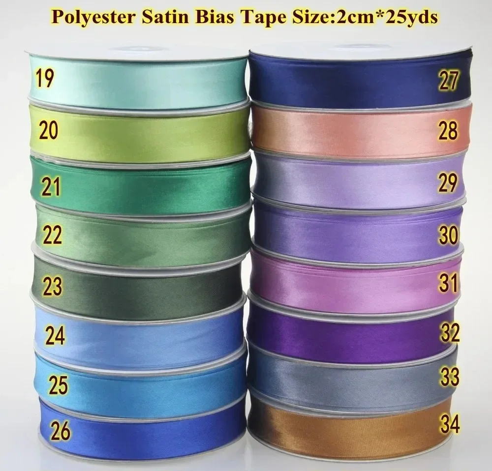 Polyester Satin Bias Binding Tape bias ribbon size:20mm 3/4" *25yds fold tape for DIY sewing garment accessories satin ribbons ribbon supplies satin ribbon sewing ribbon polyester ribbon fabric craft supplies