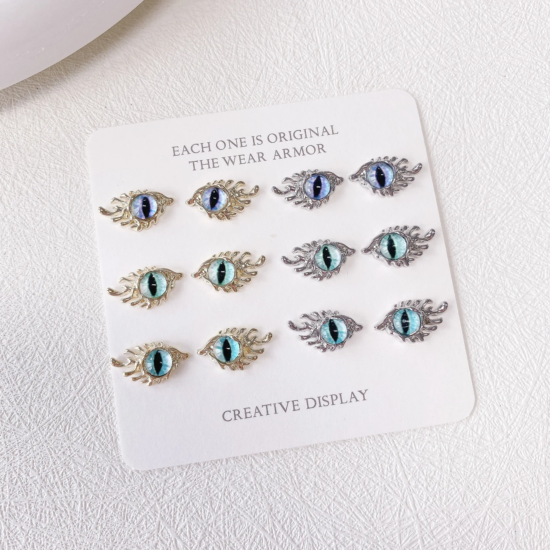

10pcs 3D Halloween Evil Eye Jewelry Nail Charm Trendy Colorful Eyes Decorations Gems Glitter Acrylic DIY Shiny Rhinestones Parts