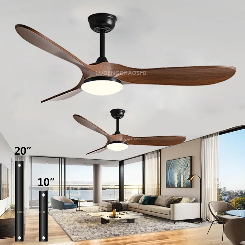Reversible with Remote Control, Nordic Home, Living Room, Dining Room, Variable Frequency Motor, Electric Fan, Ceiling Light