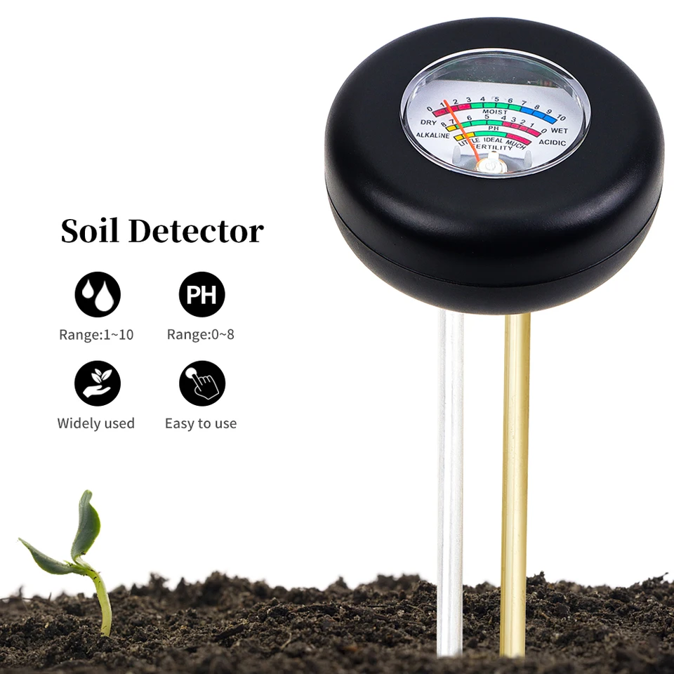 Misuratore di pH del terreno, tester 4 in 1 per umidità, luce, pH e