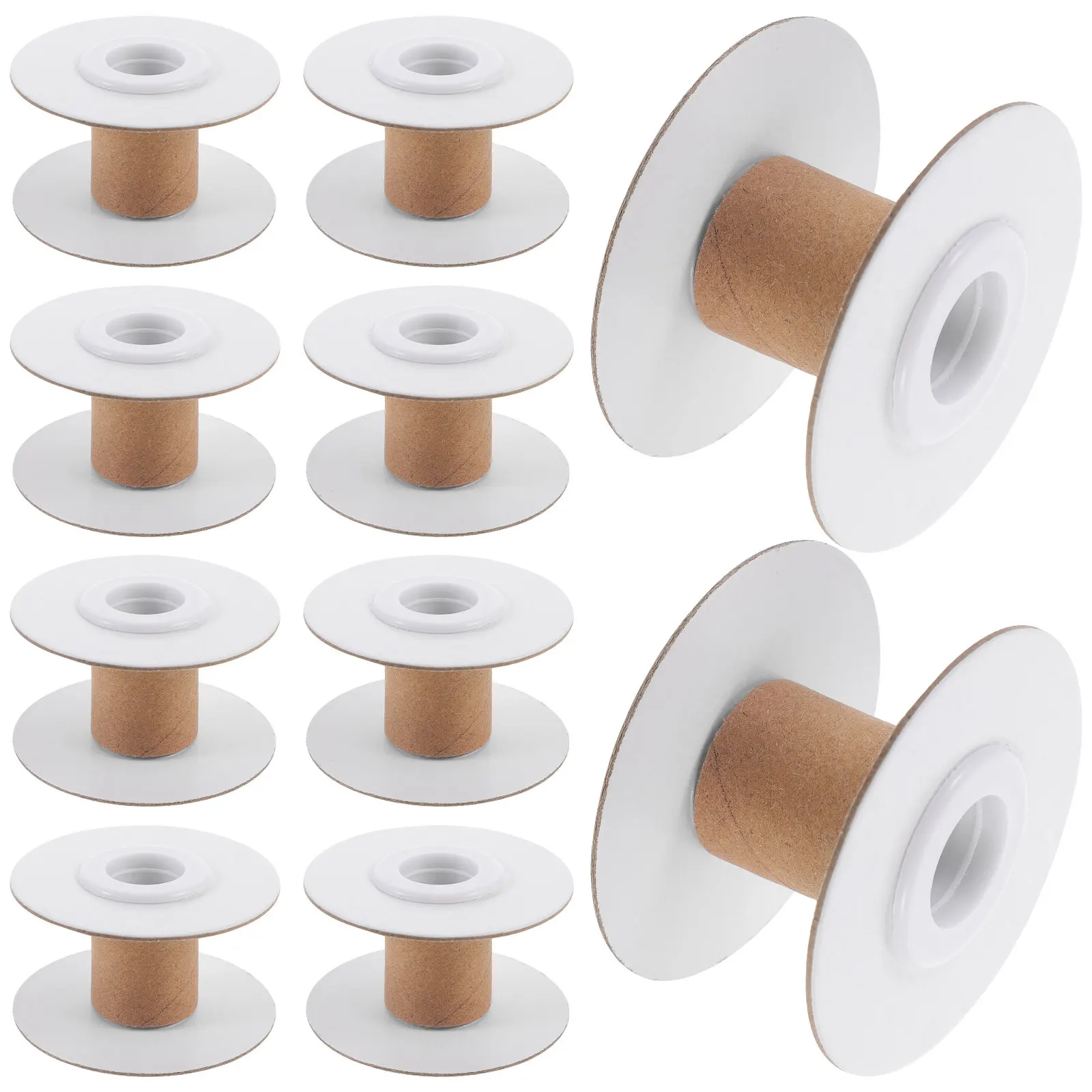 10Pcs DIY 수공예품을위한 튼튼한 종이 직조 보빈 자수 원사 와인딩 바느질 스풀 주최자 뜨개질 공예 액세서리