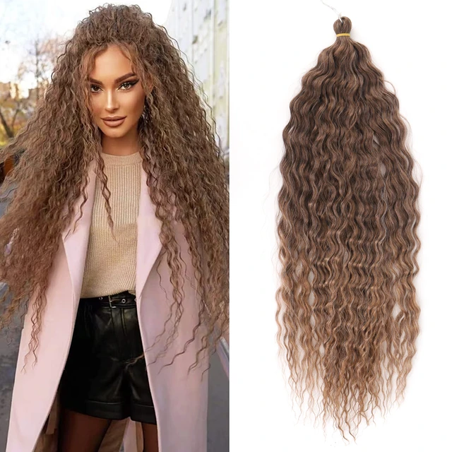 Synthetic Braid Hair Curly Hair Water Wave Twist Crochet Hair Ombre Blonde  Hair 22 Inch Deep Wave Braiding Hair Extension - AliExpress