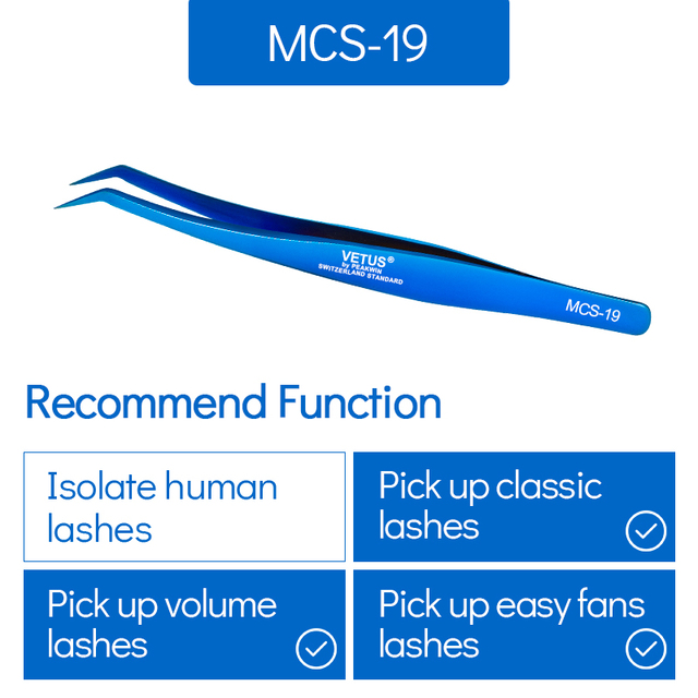 Vetus MCS All size single pack tweezers for eyelash extensions
