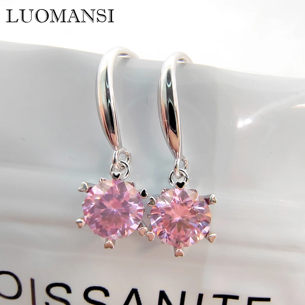 Серьги Luomansi из серебра 6 5 пробы с муассанитом мм | Украшения и аксессуары