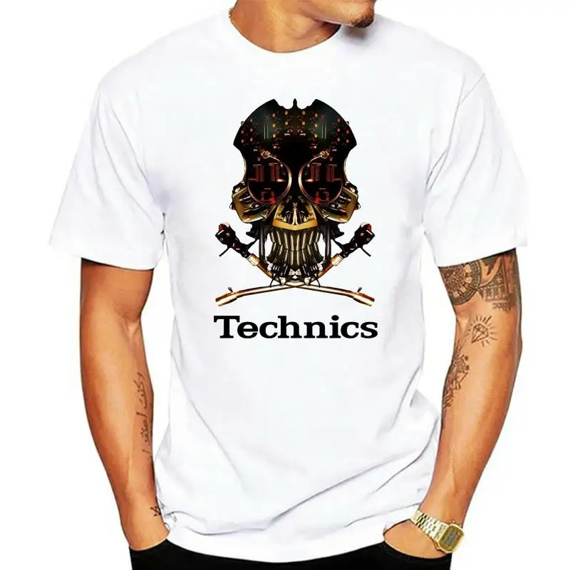 Technics 1200 Dj Skull Dj T Shirt Vestax Serato Traktor Magliette Estive In Cotone Stampato