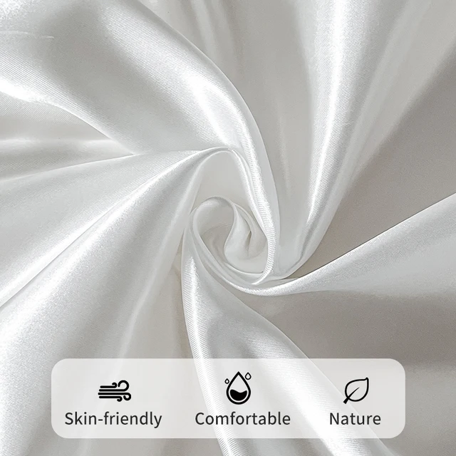 Drap-housse élastique en Satin, housse de matelas solide, drap de lit à 360 bandes pour Couple simple, Double, King, Queen, drap de lit complet 6