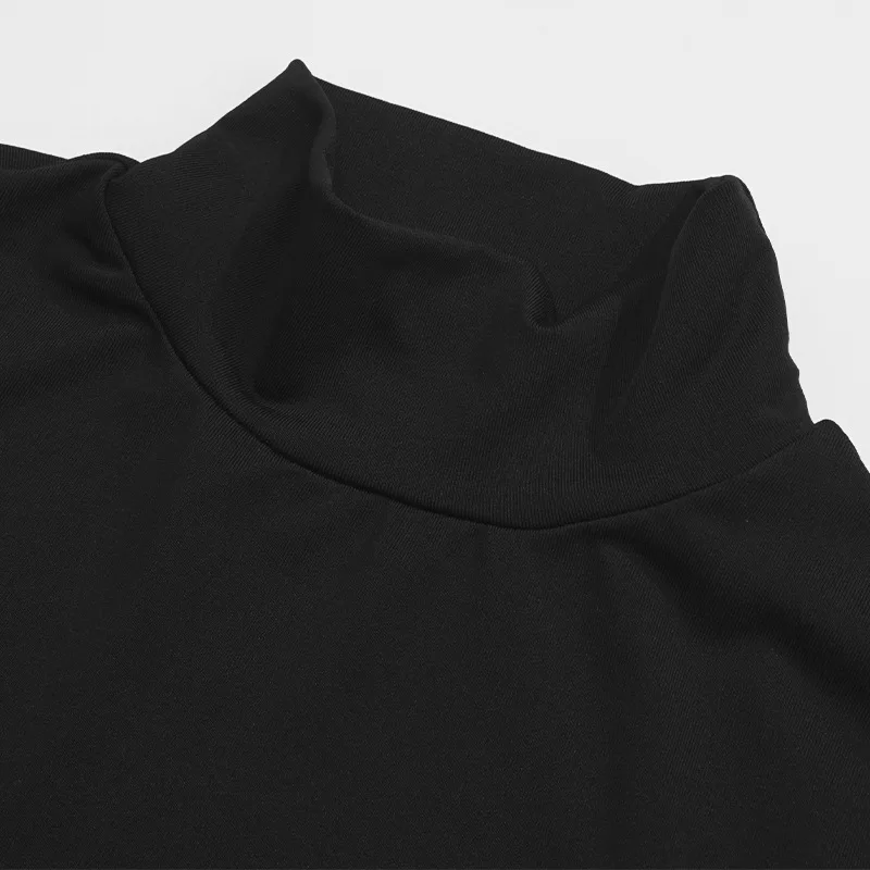 Turtleneck Splice Long Sleeve Mini Dress Women's Fashion Contrast Color Bodycon Sexy Dresses Autumn New Club Party Dress