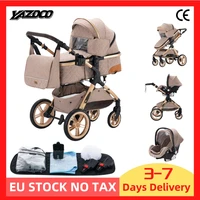 Poussette de bébé de luxe 3 en 1, landau de voyage Portable, cadre en aluminium, landau pliant, voiture de paysage haut pour nouveau-né, noir 1