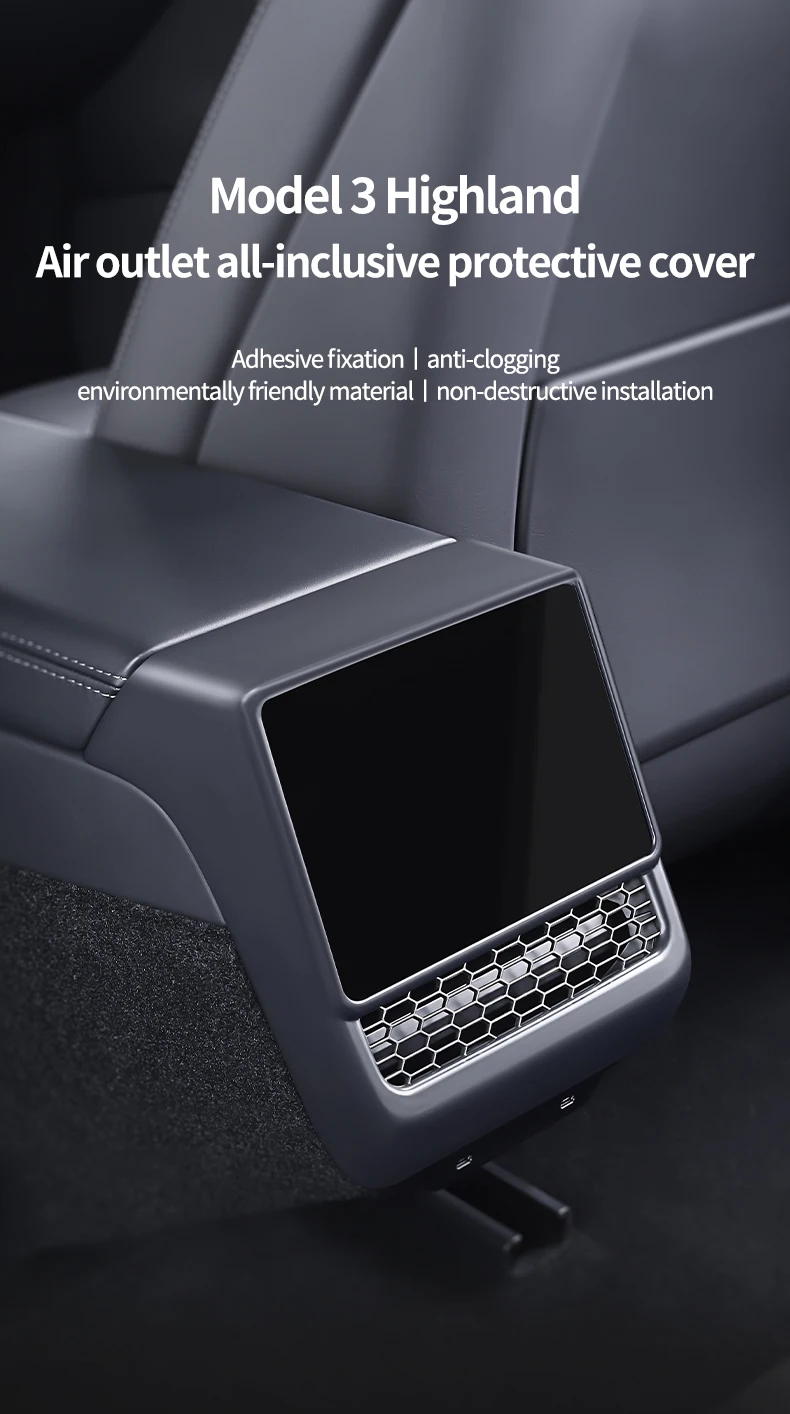 Rear Air Vent Cover For Tesla Model 3 Y Juniper highland back seat Accessories C