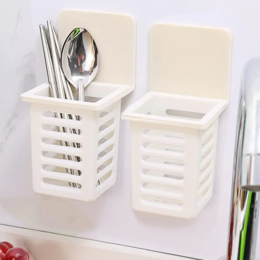 Toothbrush Holder 1PC Wall Mounted Toothbrush Holder Set for Bathroom Spoons and Forks Holder for Kitchen Space Saving Toothbrush Storage