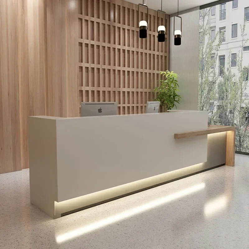 Home Counter Advisory Reception Desk Modern Barbershop Lighting Accessories Simple Cashier Table Gym Theke Rezeption Beauty