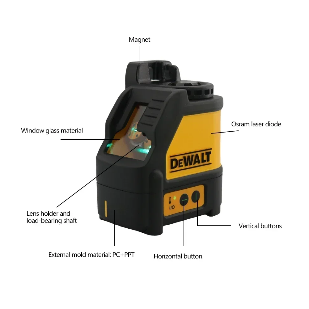 DEWALT DW088CG Laser Level With Case30m Self-Leveling Cross Line Green Cross Line Lase Horizontal Vertical Laser Level  2-Line 5