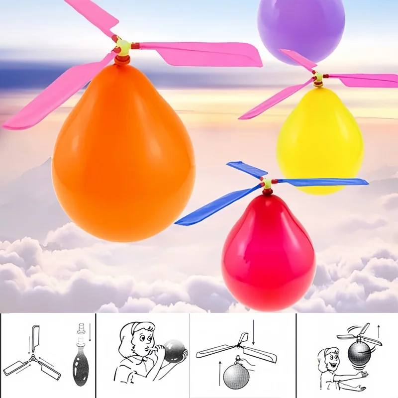 5Pcs Helicopter Balloons Kids Outdoor Funny Balloon Set