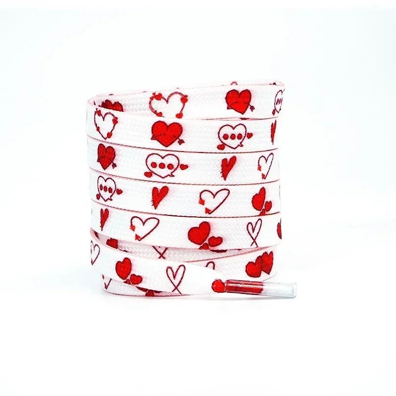 Romantic Pink Heart Shoelaces for Valentine's Day Sneakers