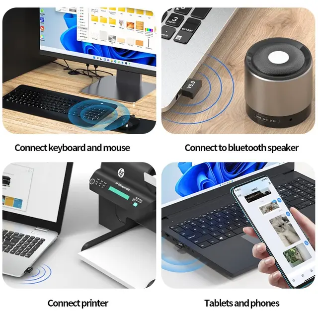 Bluetooth Module For Computer Desktop Bluetooth Transmitter Receiver 5.0 Wireless Removable Home Computer ...