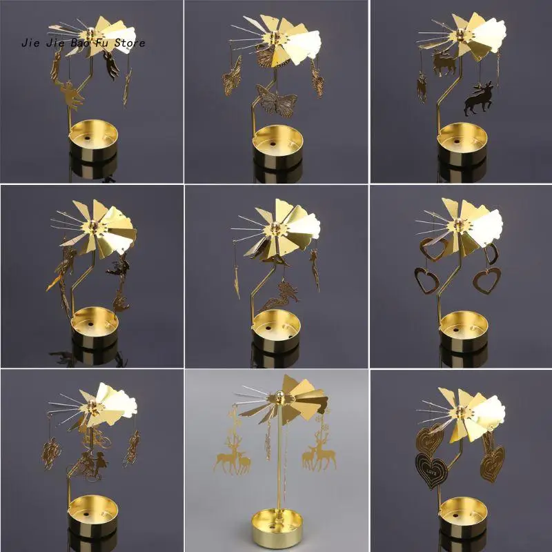 Rotary Candle Holder Spinning Candleholder Metal Tea Light Stand For Romantic Wedding Home Table Decor Christmas Gift For candle holders