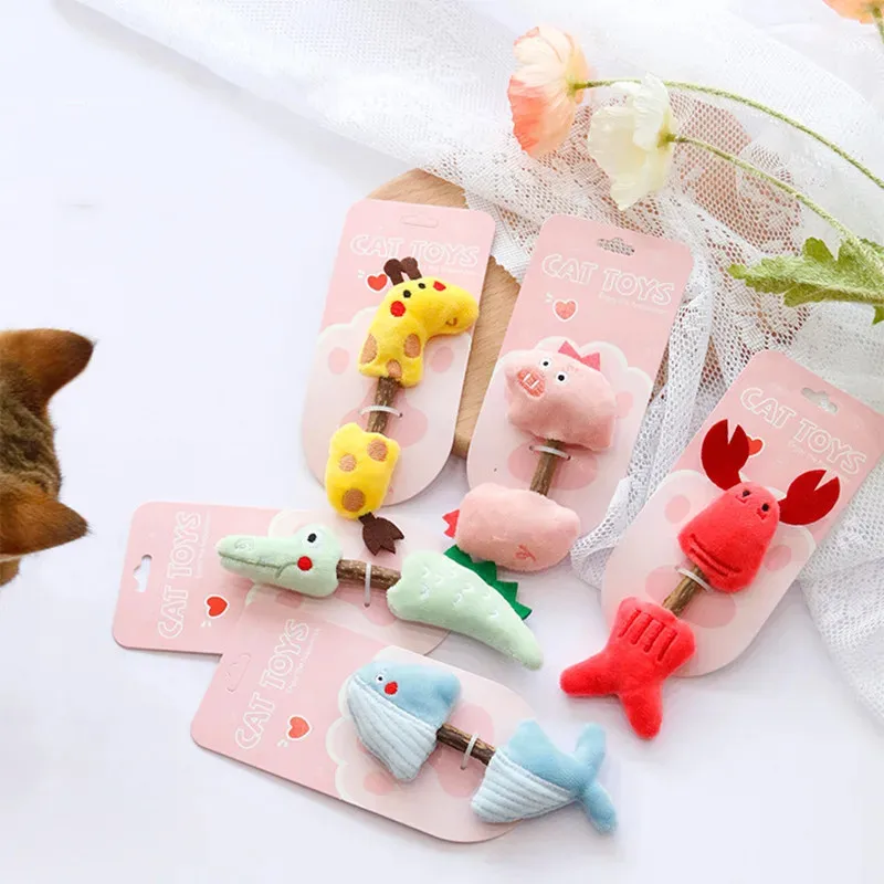 

Pure Natural Catnip Wood Cat Toy Safety Molar Toothpaste Branch Cleaning Teeth Cat Snacks Kitten Toys Cute Doll Pet Supplies