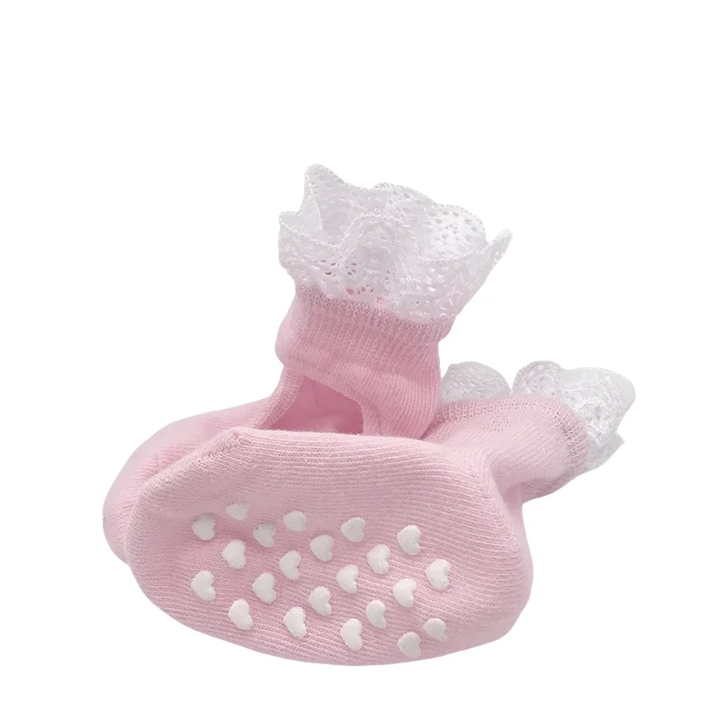 Baby Girls 0-6 Years Frilly Lace Dress Princess Socks Toddler Ankle Cotton Socks for Dress Up Shoes Low Cut Invisible