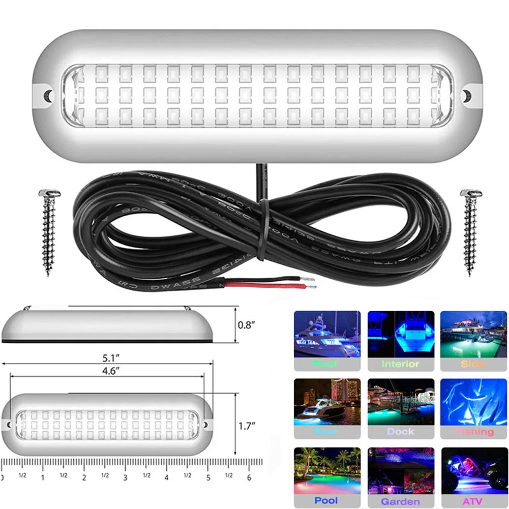 2Pcs 42LED Yacht Underwater Light Stainless Steel Marine Navigation Light IP68 Waterproof Marine Boat Lamp Yacht Accessories marine accessories marine hardware marine boat lights
