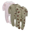 3pc two way Zipper Baby Long Sleeves Cartoon overalls Newborn Baby Girls Boys Clothes Cotton roupa infantil Pajamas 5