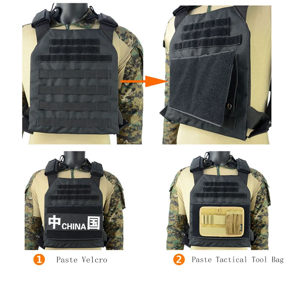 VULPO Tactical Vest Patch Molle Adapter Panel Hook&Loop Converter For  Attching ID Patches EDC Tool Bag Pouch