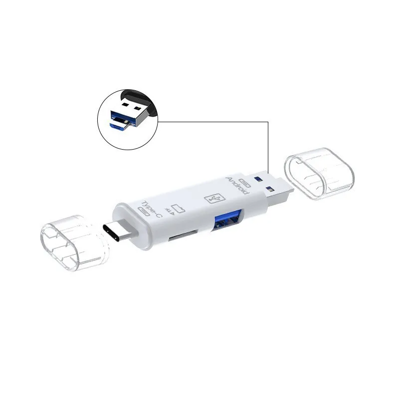 6-in-1 USB-C OTG Card Reader and Adapter