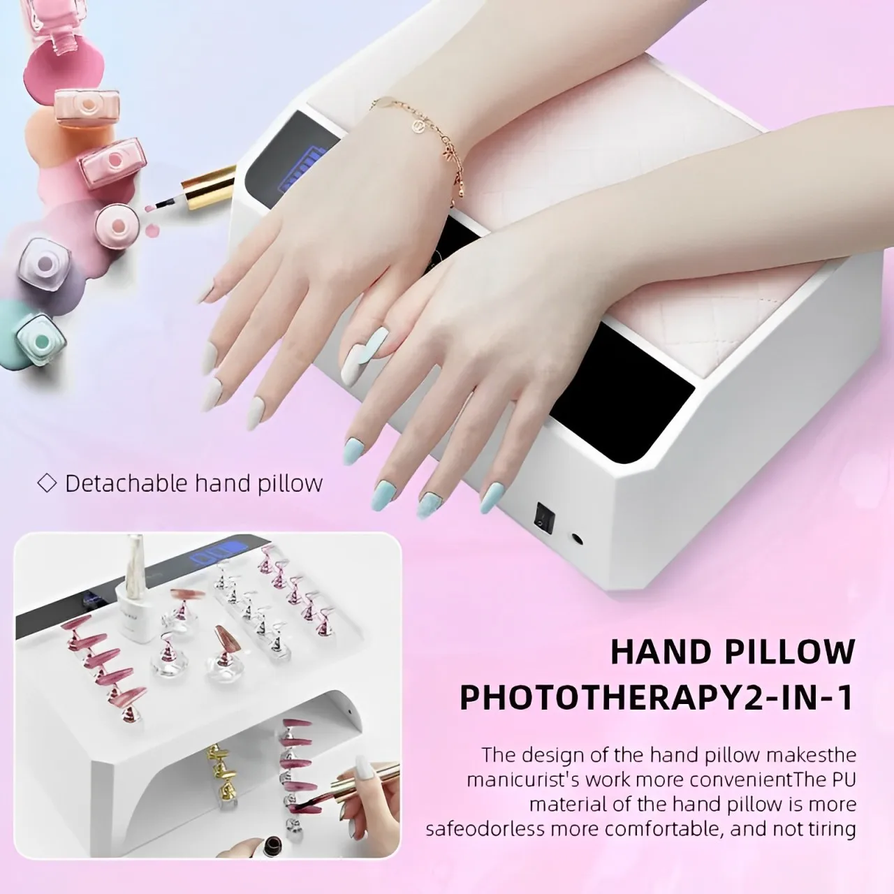 Rechargeable UV LED Nail Lamp 69LEDS Cordless Nail Dryer for Gel Polish Professional Nail Art Manicure Tools For Home And Salon 2