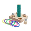 Bird Training Toys Set Wooden Block Puzzle Toys For Parrots Colorful Plastic Rings Intelligence Training Chew Toy Bird Supplies 5