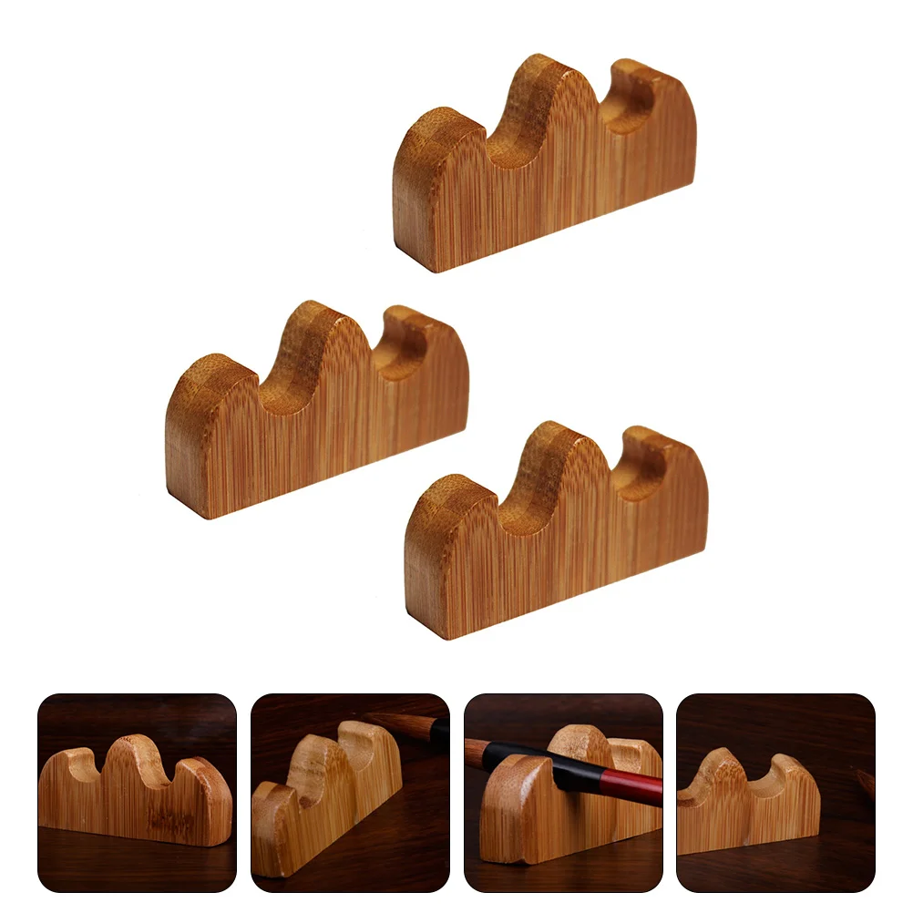 3 Pcs Pen Holder Calligraphy Rack Penholder Ink Stand Bamboo Brush Chinese Rest