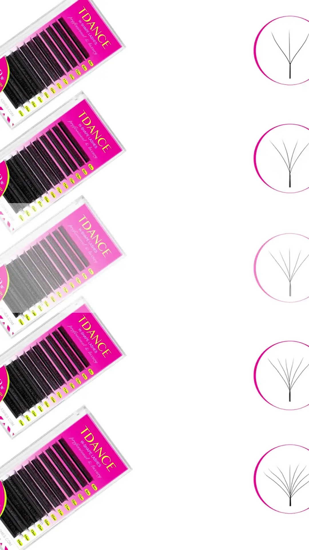 TDANCE 3D 4D 5D 6D Hazır Fanlar Kirpik Uzatma W Tarzı Sahte Vizon Doğal Yumuşak Bloom Kirpik Otomatik Çiçeklenme Hacmi Kirpikler