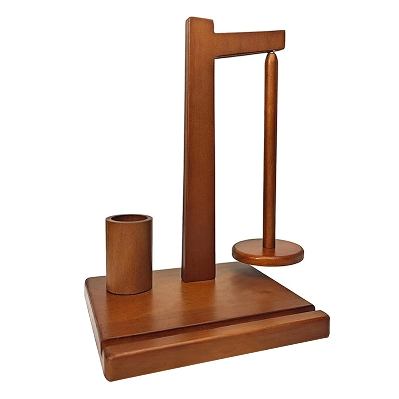 Wooden Yarn Holder With Phone Holder Wooden Yarn For Crocheting Spindle And DIY Gift For Craft Lovers