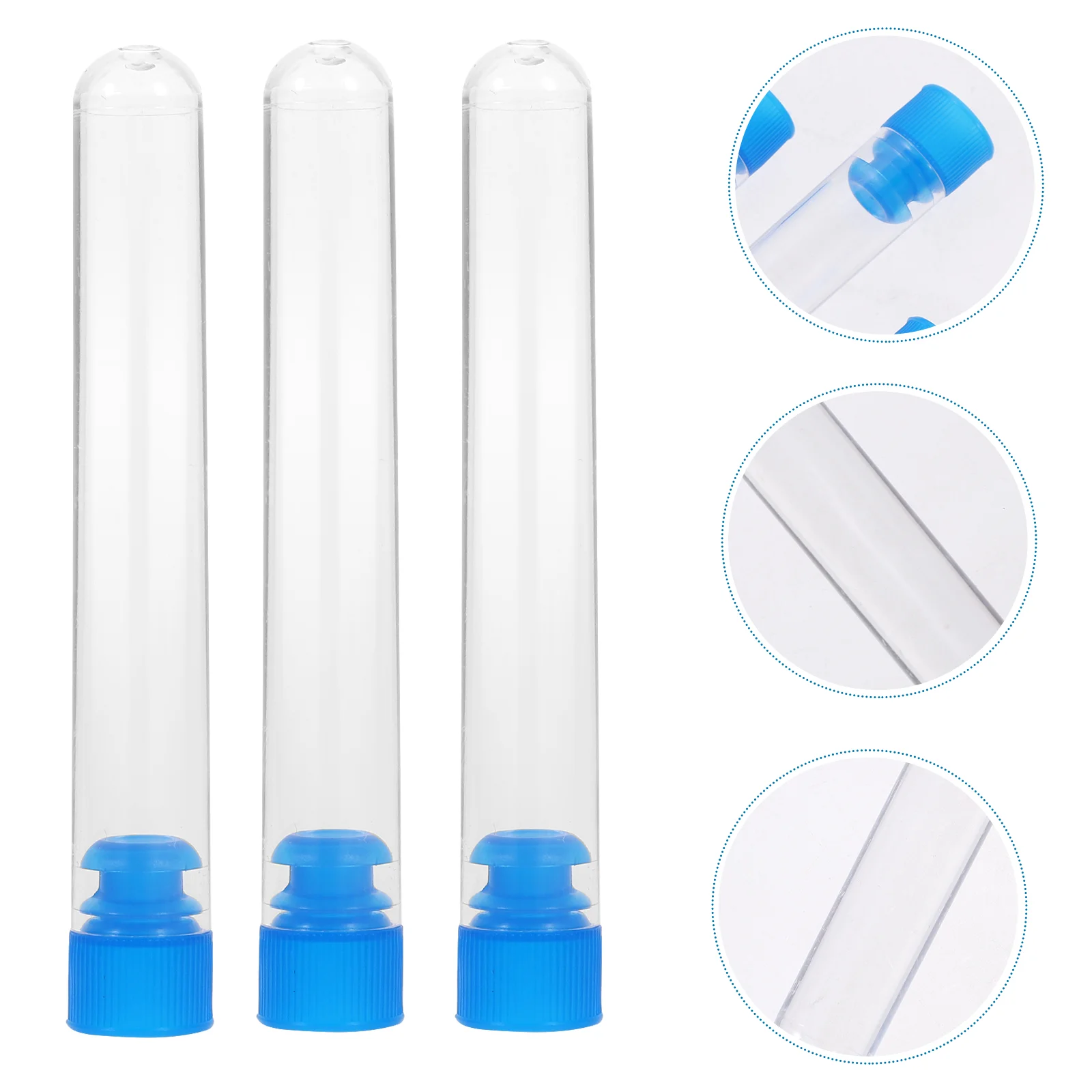 

Test Tube Sample Tubes Clear Plastic With Caps Laboratory Chemistry Experiment Equipment Storage Containers Glass for Liquids