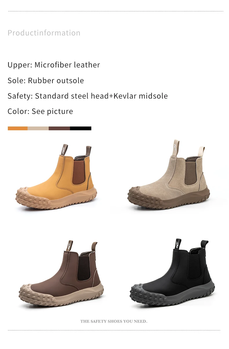 Quality Men Work Boots Anti-smash Anti-puncture Safety Shoes Chelsea Boots Anti-scald Welding Shoes Indestructible Men Boots