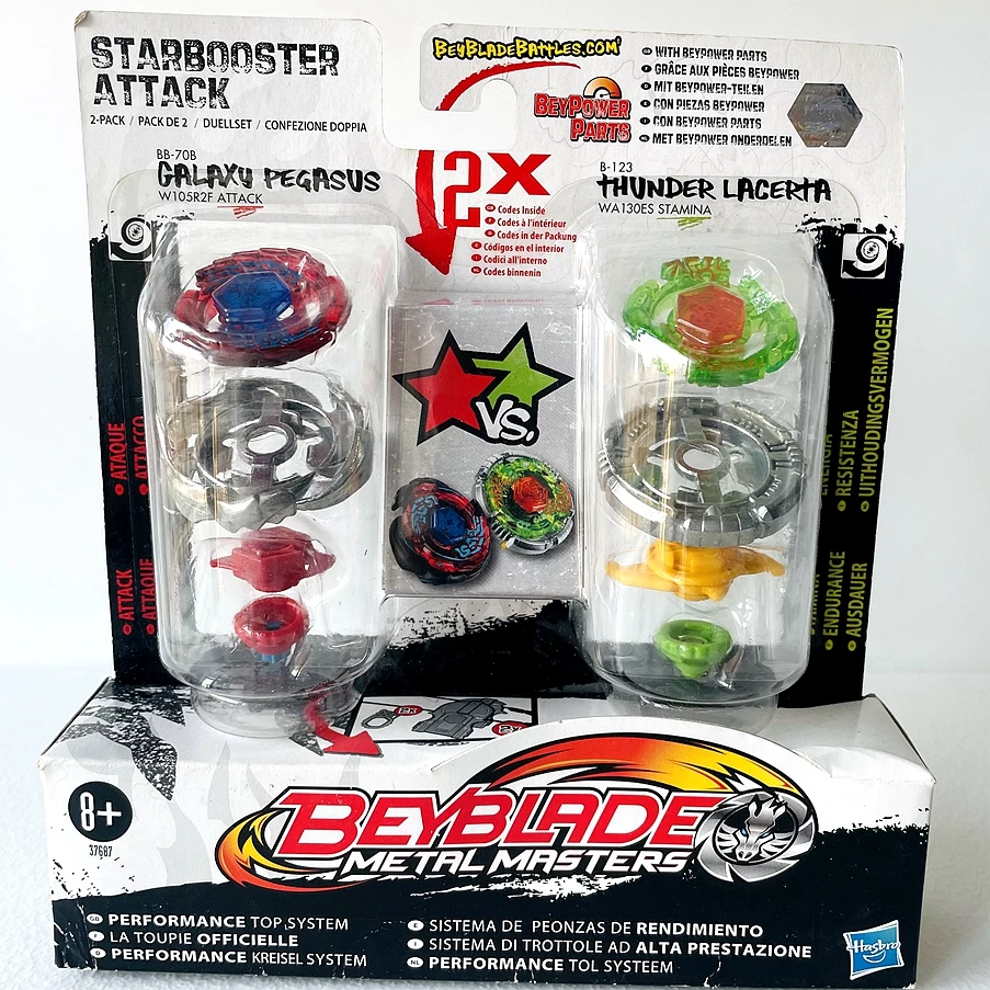 

Beyblade metal masters BB70 GALAXY PEGASUS W105R2F ATTACK&BEYS B-123 THUNDER LACERTA WA130ES STAMINA SET LIMITED EDITION