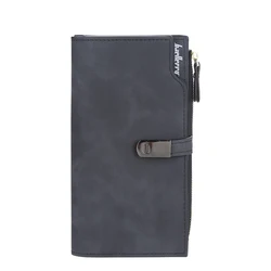Elegant Women's Long Wallet with Magnetic Buckle - Premium Card Holder and Zippered Purse (Black)