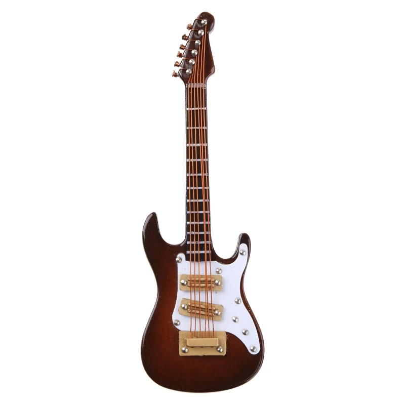 Guitar Wooden Miniature Guitar Model Musical Instrument Decoration Gift For Bedroom Living Room