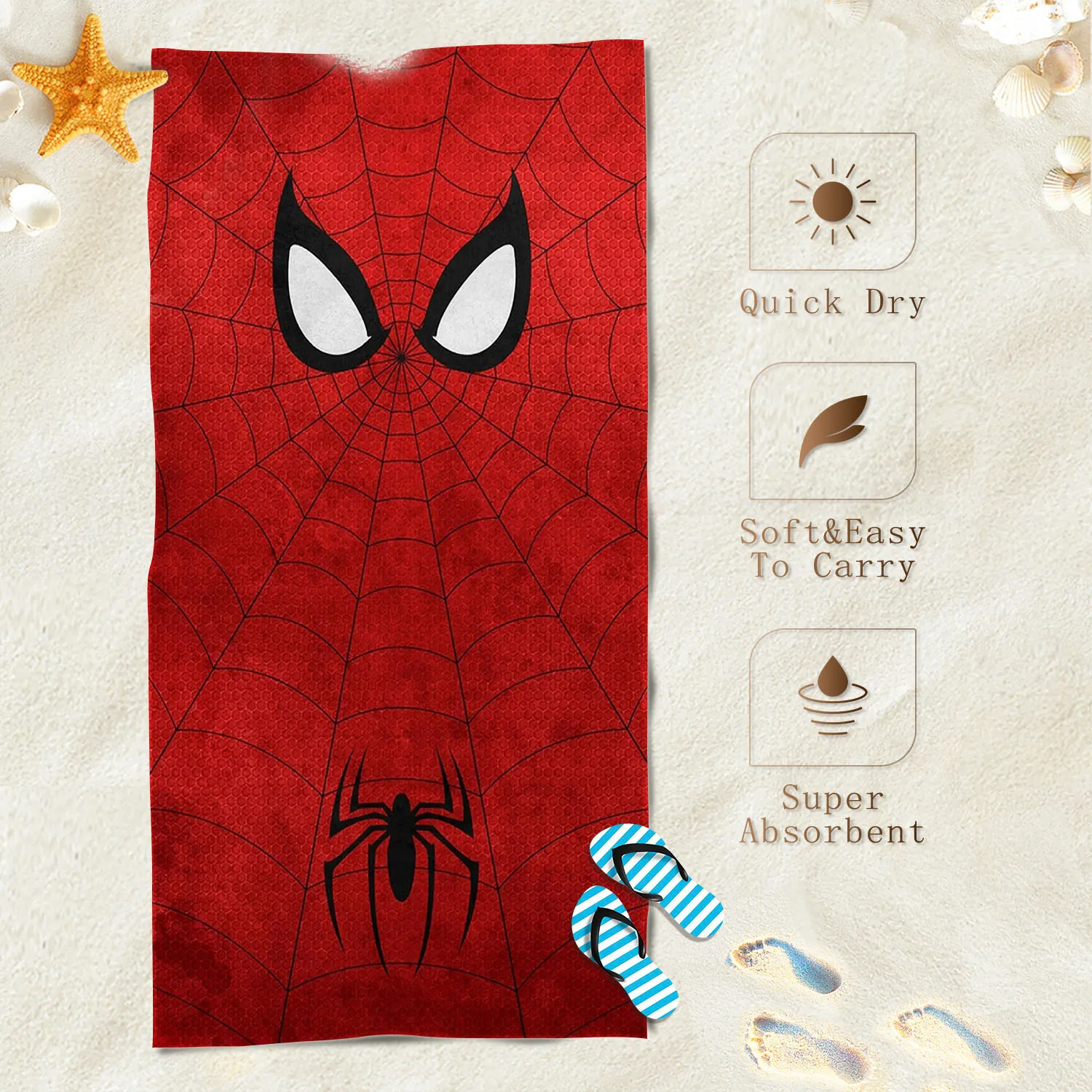 Spider Man Beach Towels Shower Towel Sauna Travel Spa Microfiber Quick Dry Gym Accessories Cute Room Decor For Home Cotton 100% 3