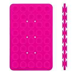 Set of 2 Double - Sided Silicone Suction Holder Phone Cases - Universal Back Cover - 2PCS (Rose Red)