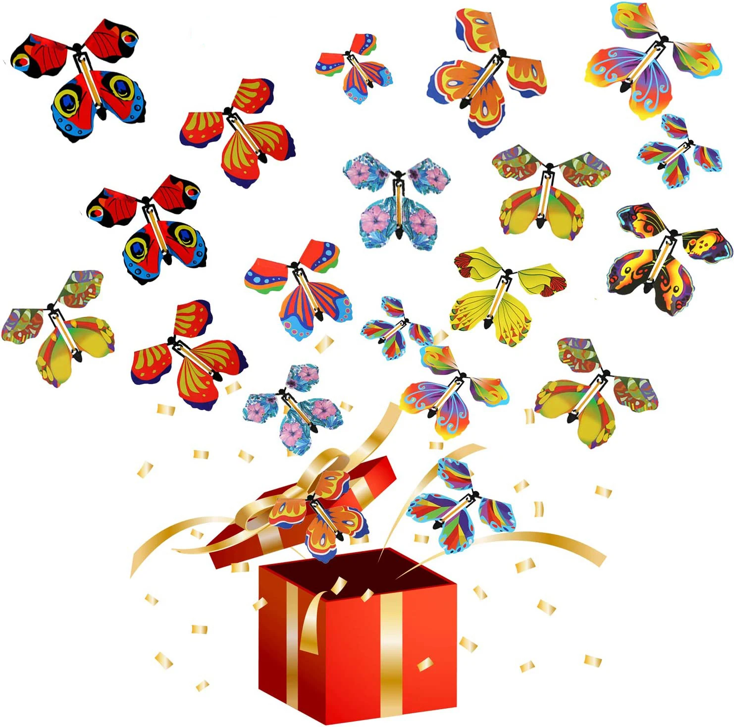 Iluzionismus létající motýl víla létající hračka klikatý guma pás elektrický motýl hračka barva záložka dar dekorace dar