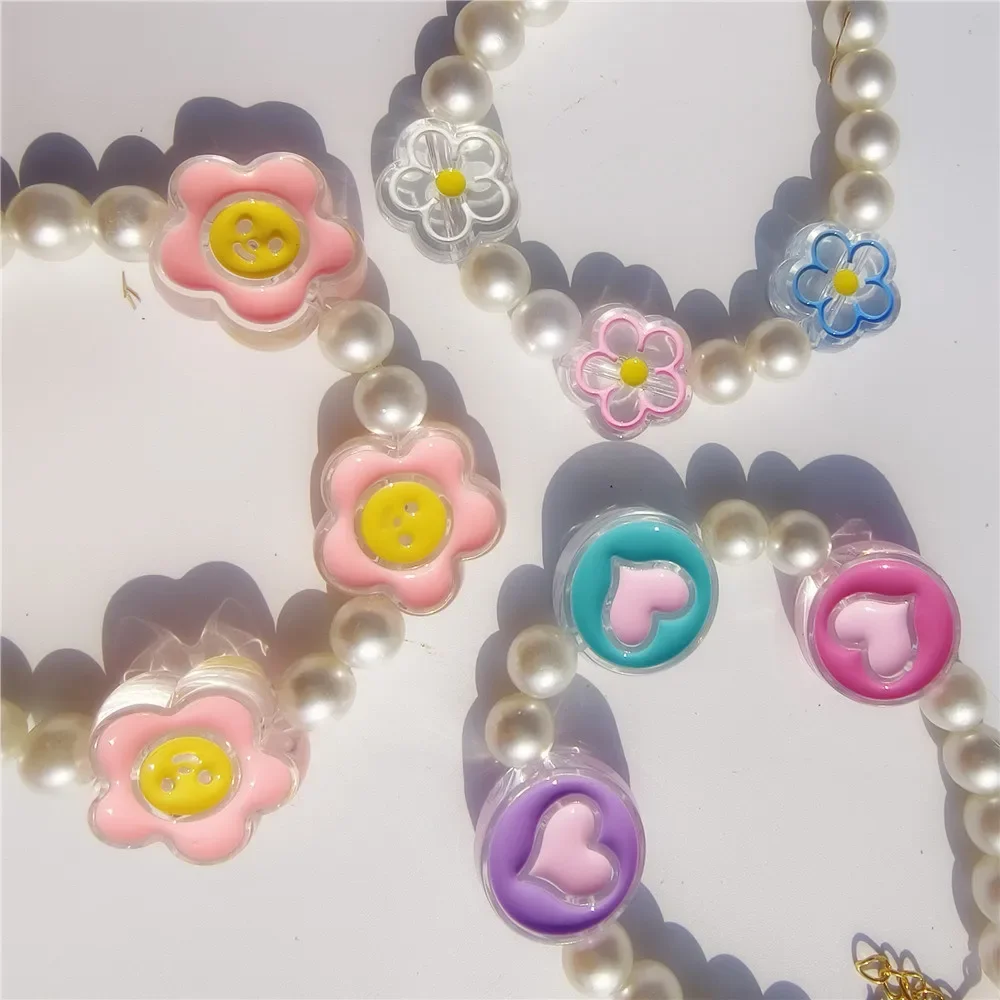 

Fashion Cartoon Pet Collar Macaron Color Flower Pearl Cat Necklace Decorate Princess Gift for Puppy Dog Cat Supplies Accessories