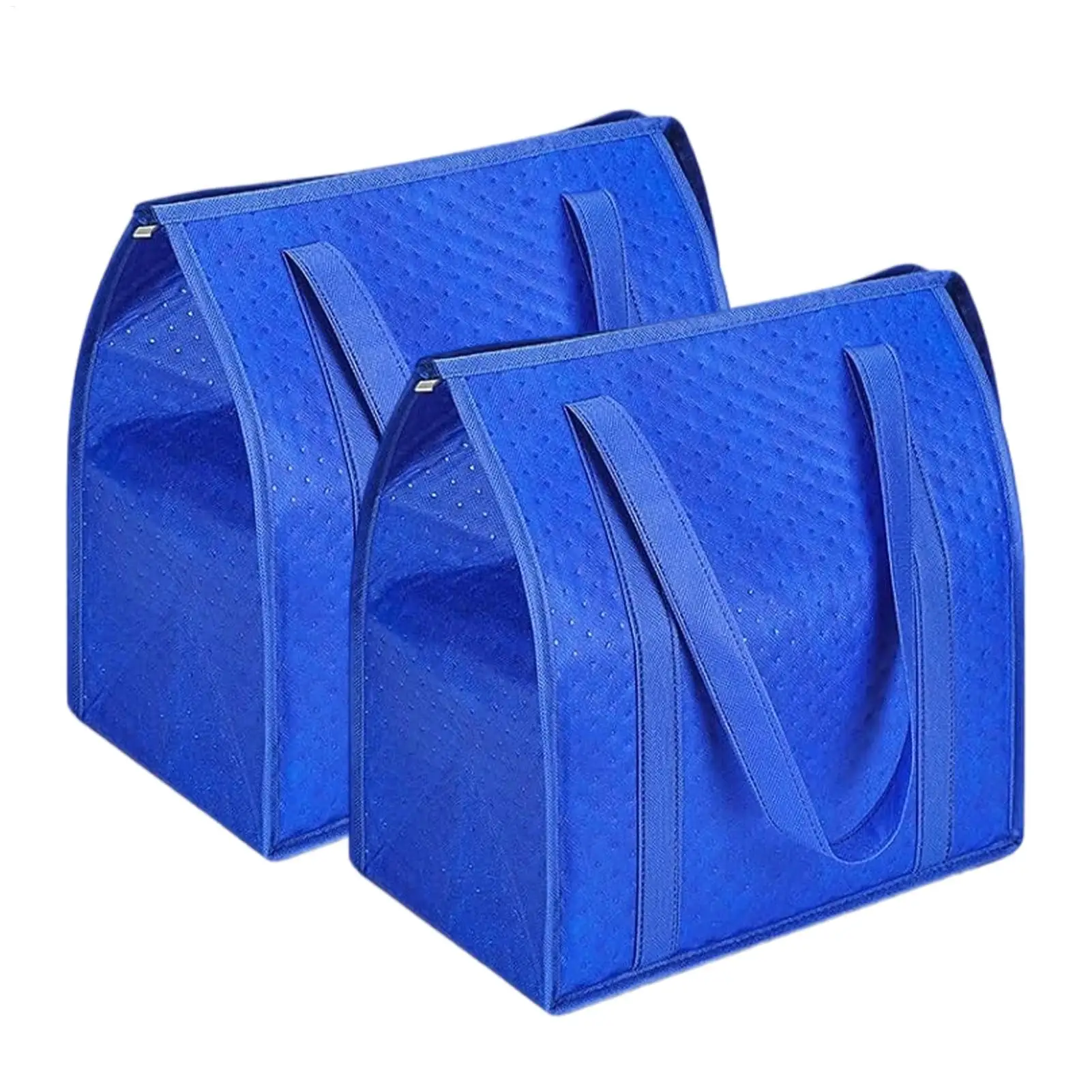 Insulated Reusable Tote Bags - Set of 2 for Groceries and Picnic Supplies with Zipper Closure