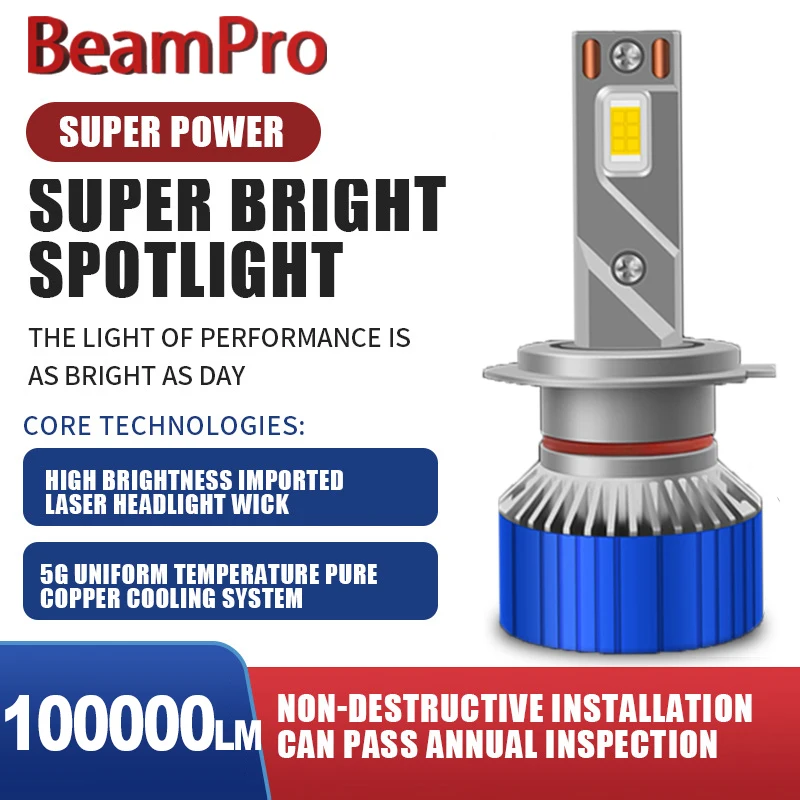

Светодиодные лампы K5C PLUS, 200 Вт, H7, 9005 лм, H4, H11, HB3, 9006, HB4, 9012, HIR2, K6C, 2 шт.