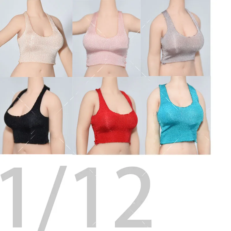 1/12 Female Soldier Shirt Long Sleeve Tight Dress Stretch Smooth Tight Long Sleeves Skirt  Fit 6\'\' Action Figure Model