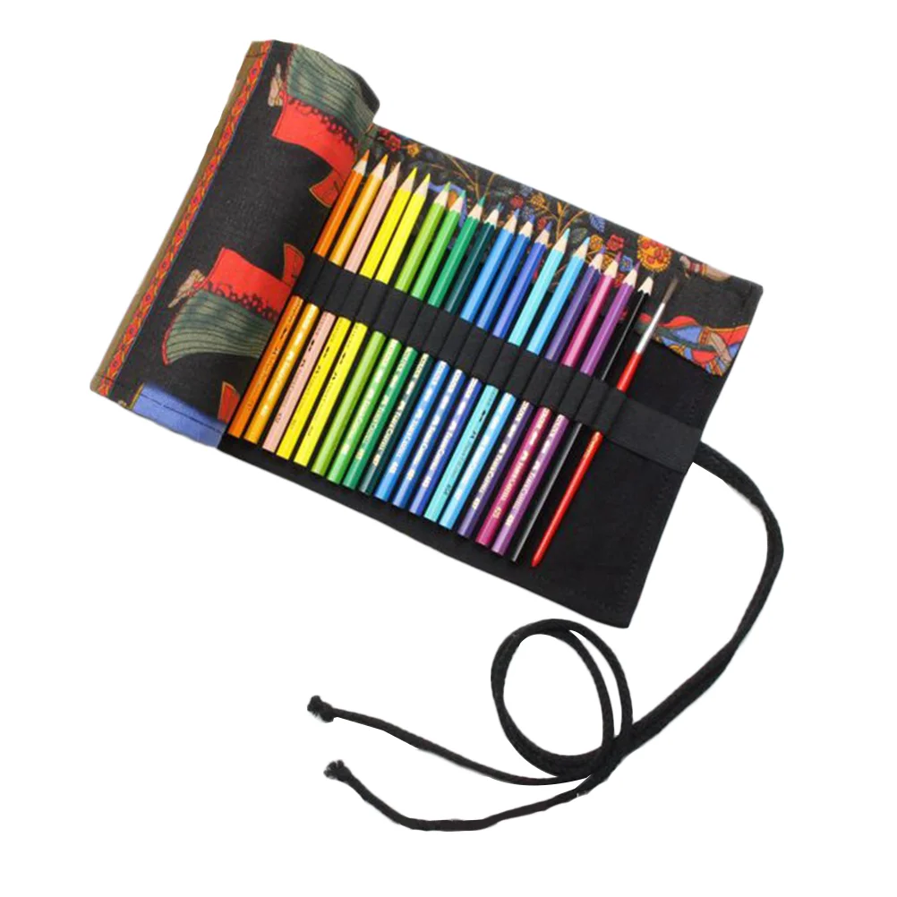 

Artist Paint Brush Holder Canvas Pouches Brushes Manual Rollup Storage Men and Women