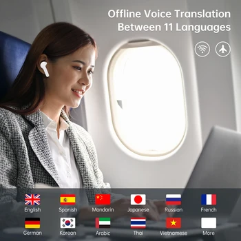 Wooask M6 Translator Earbuds,144 Languages,Bidirectional Real-time Translator Device,Instant Offline Translation Headsets 3
