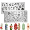 FRUIT LEMON TEMPLATES Flower Stripe Design Stamping Plate Strawberry Lady Face Nail Stamp Templates Leaf Floral Printing Stencil 1
